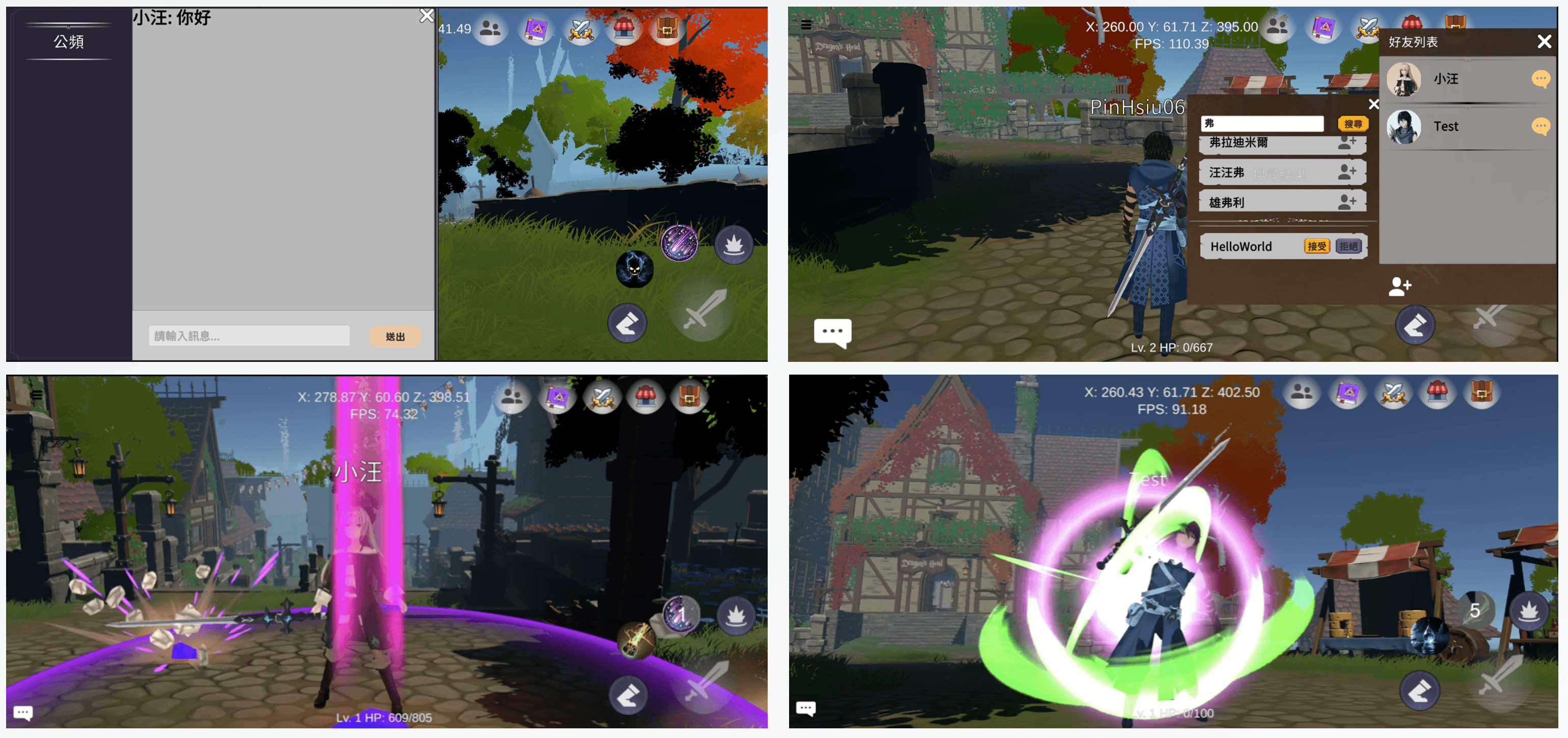 Social Interaction and Combat Showcase